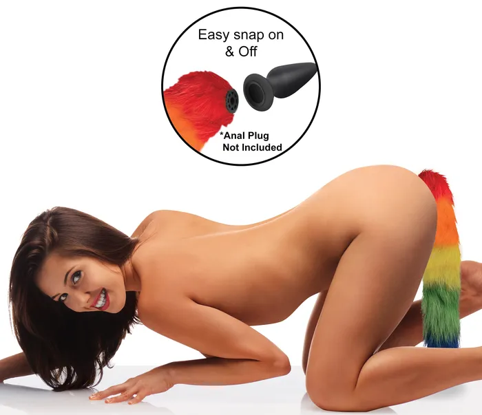 XR Brands Anal Interchangeable Rainbow Fox Tail