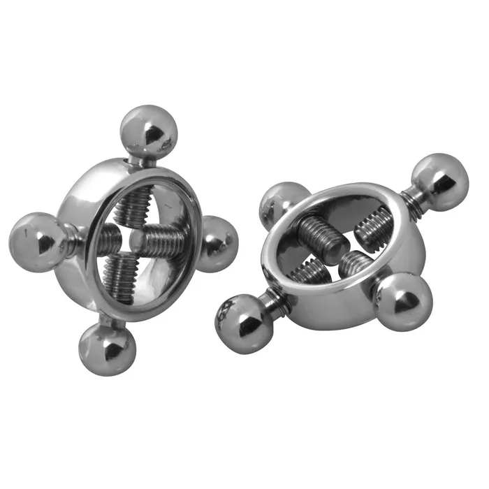 XR Brands Anal Stainless Steel Rings of Fire Nipple Press Set