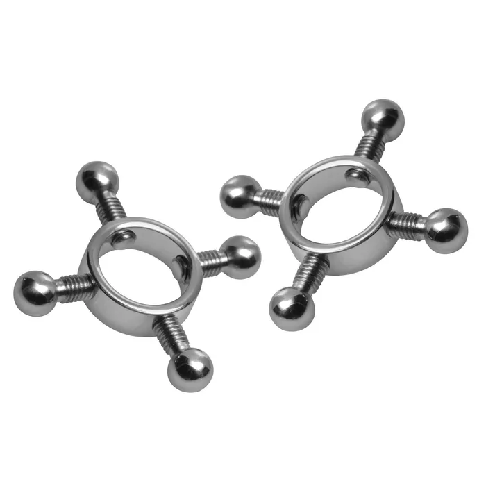 XR Brands Anal Stainless Steel Rings of Fire Nipple Press Set