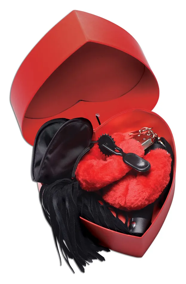 XR Brands Couples Passion Fetish Kit with Heart Gift Box