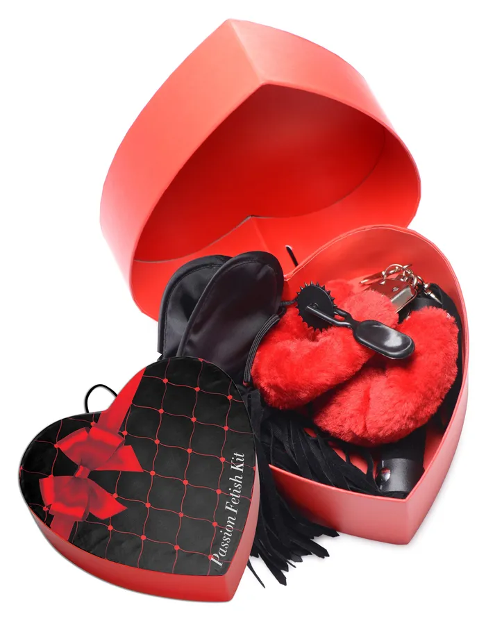XR Brands Couples Passion Fetish Kit with Heart Gift Box