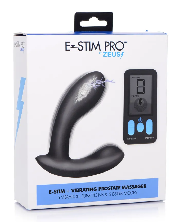 XR Brands EStim Pro Silicone Vibrating Prostate Massager with Remote Control Male Sex Toys