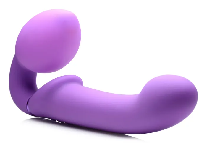 XR Brands Female Sex Toys 10X Remote Control ErgoFit GPulse Inflatable and Vibrating Strapless Strapon Purple