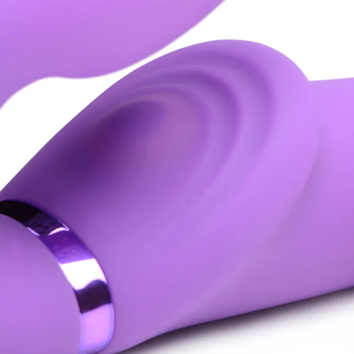 XR Brands Female Sex Toys 10X Remote Control ErgoFit GPulse Inflatable and Vibrating Strapless Strapon Purple