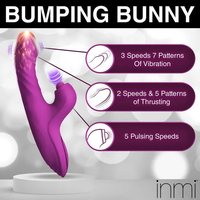 XR Brands Female Sex Toys Bumping Bunny Thrusting Pulsing Silicone Rabbit Vibrator