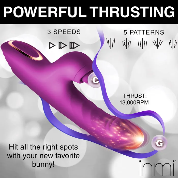 XR Brands Female Sex Toys Bumping Bunny Thrusting Pulsing Silicone Rabbit Vibrator