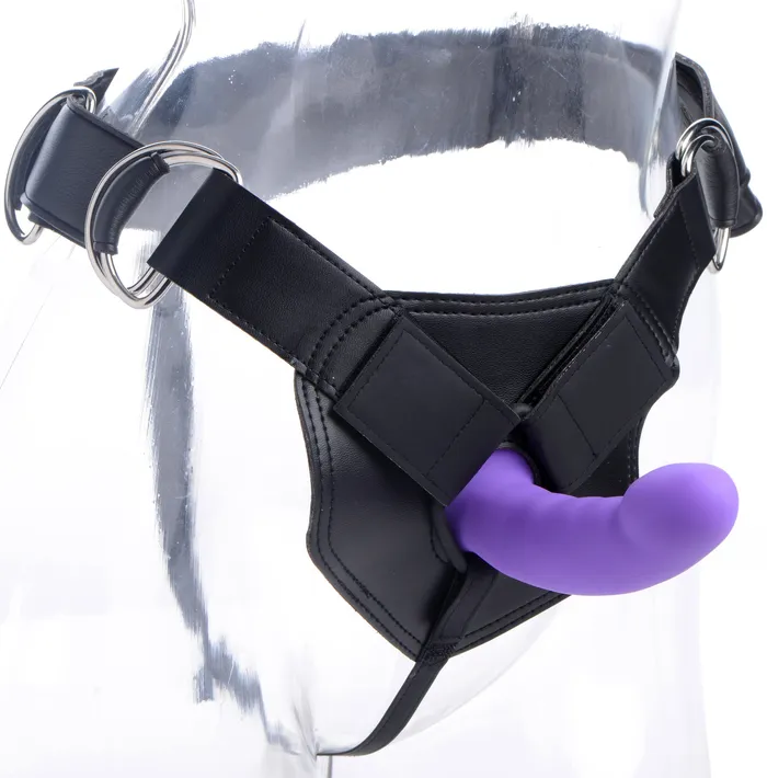 XR Brands Female Sex Toys Flaunt Strap On with Purple Silicone Dildo