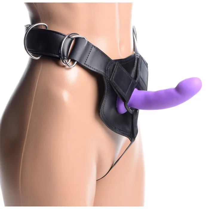 XR Brands Female Sex Toys Flaunt Strap On with Purple Silicone Dildo