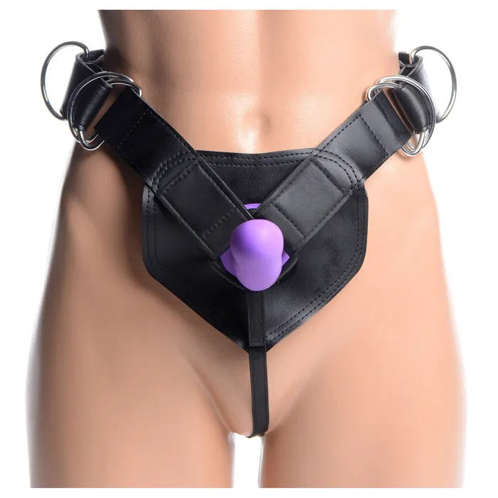 XR Brands Female Sex Toys Flaunt Strap On with Purple Silicone Dildo