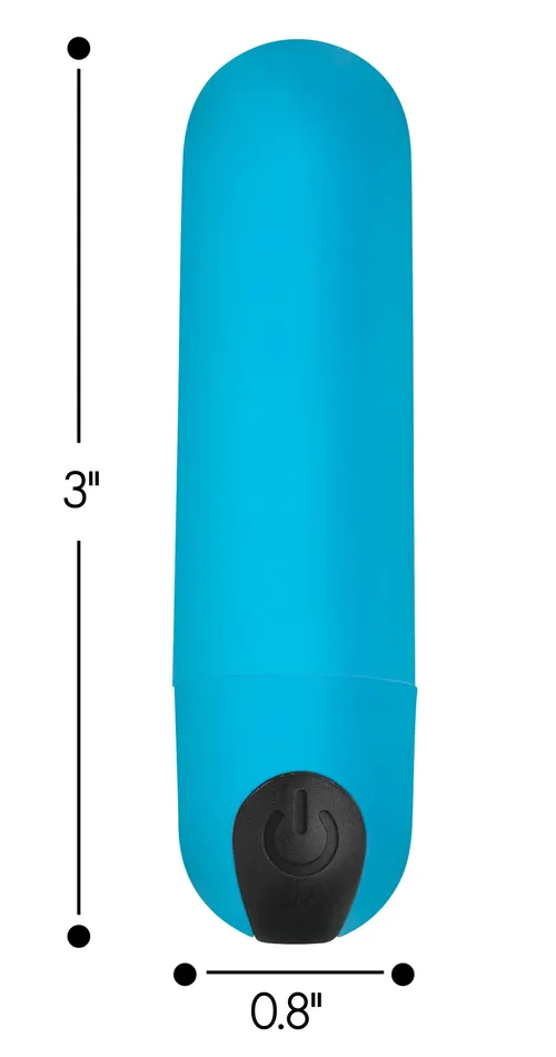 XR Brands Female Sex Toys Vibrating Bullet with Remote Control Blue