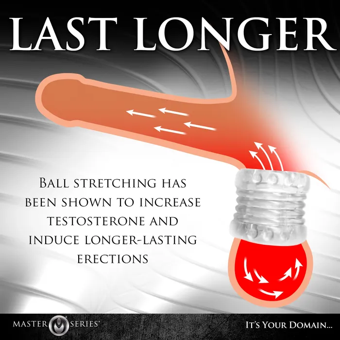 XR Brands Male Sex Toys Ball Stack Ball Stretcher Clear
