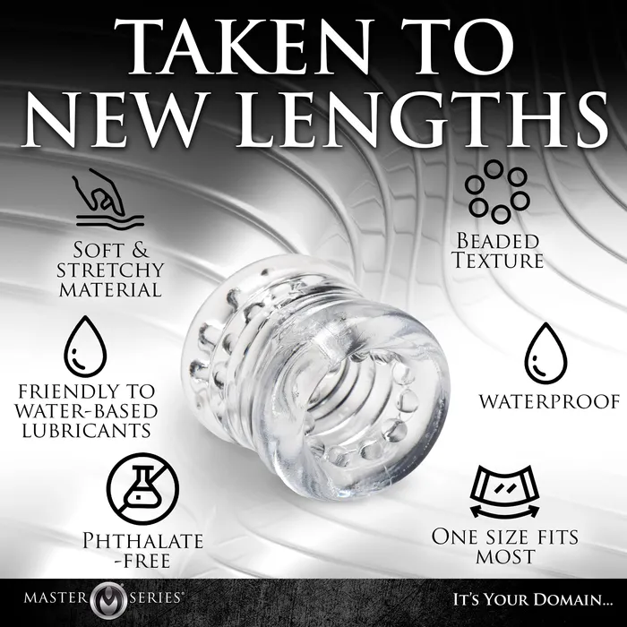 XR Brands Male Sex Toys Ball Stack Ball Stretcher Clear
