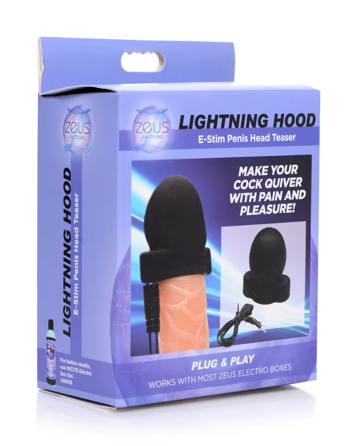 XR Brands Male Sex Toys Lightning Hood EStim Penis Head Teaser
