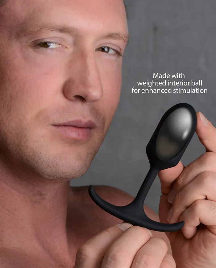 XR Brands Male Sex Toys Premium Silicone Weighted Anal Plug Small