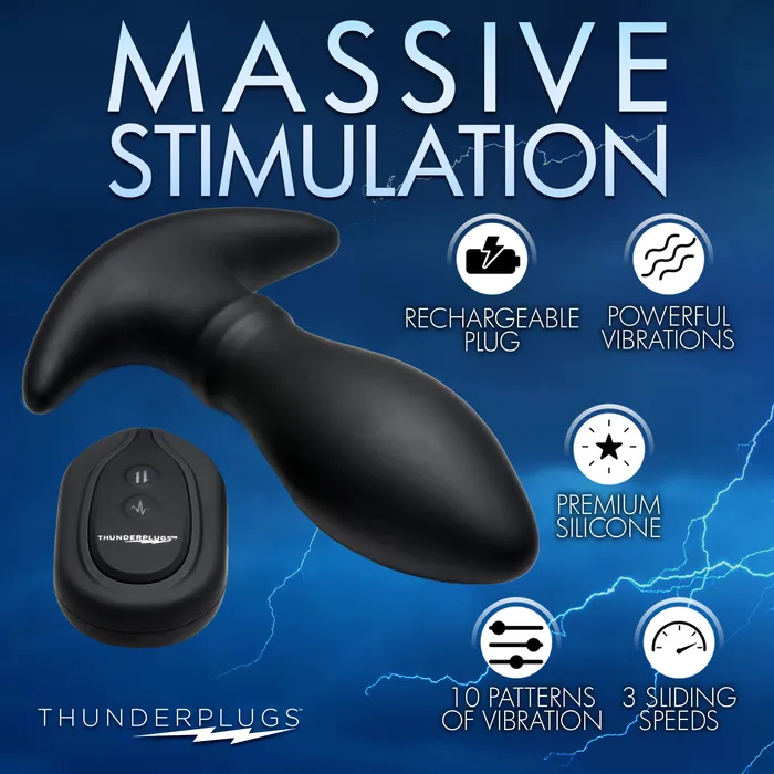 XR Brands Male Sex Toys Rim Slide 10X Sliding Ring Silicone Butt Plug with Remote