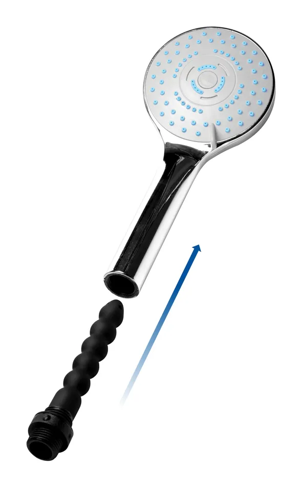 XR Brands Male Sex Toys Shower Head with Silicone Enema Nozzle