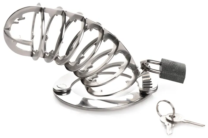 XR Brands Male Sex Toys Stainless Steel Spiked Chastity Cage