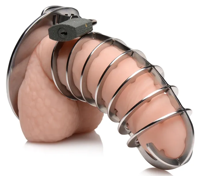 XR Brands Male Sex Toys Stainless Steel Spiked Chastity Cage