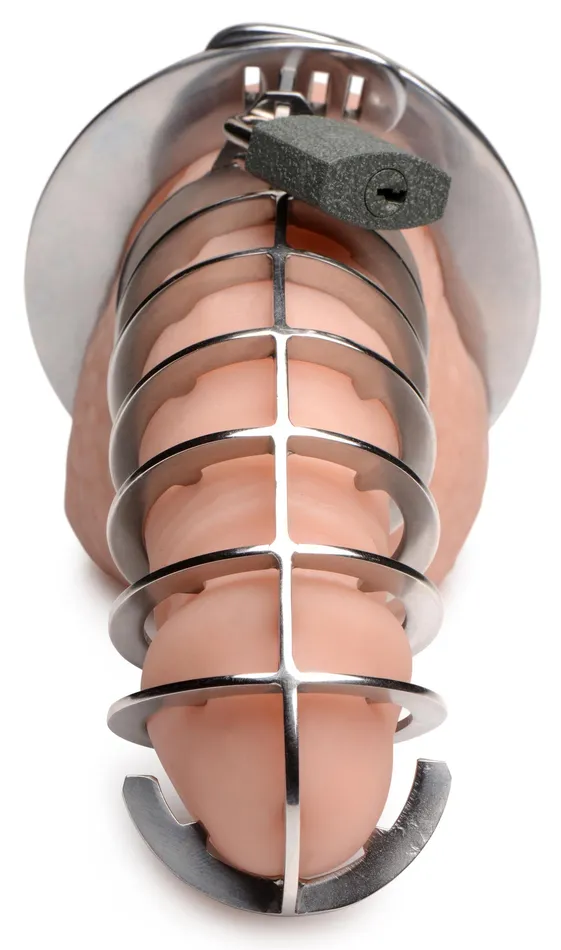 XR Brands Male Sex Toys Stainless Steel Spiked Chastity Cage