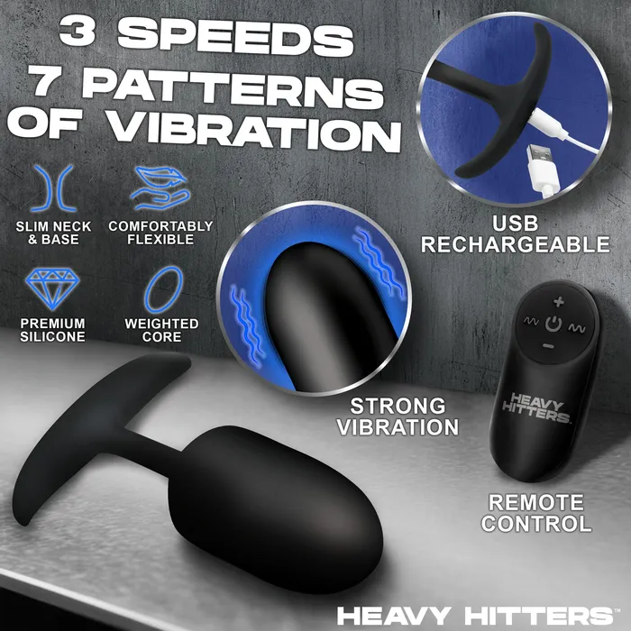XR Brands Male Sex Toys Vibrating XL Weighted Silicone Anal Plug