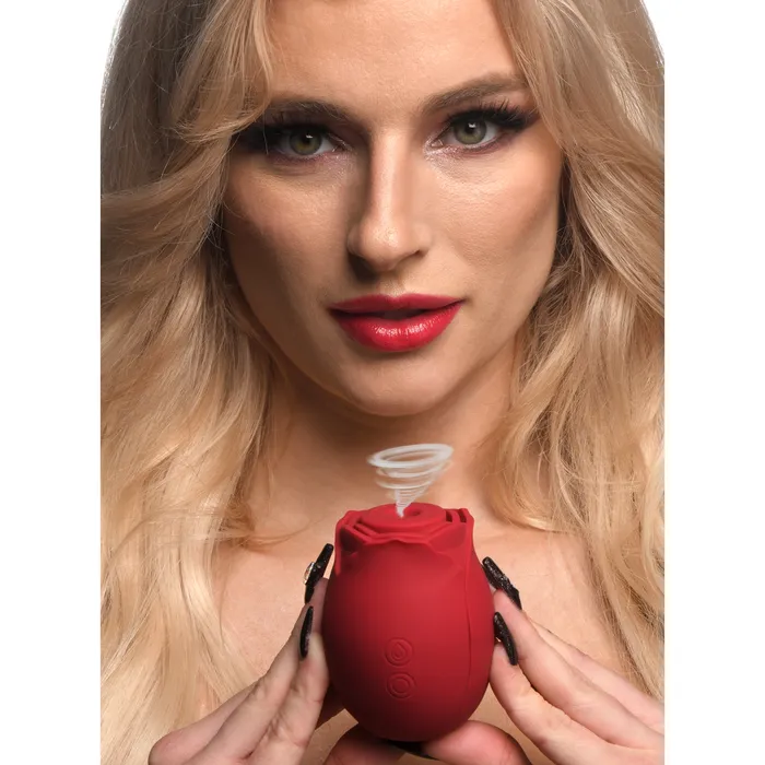 XR Brands Vibrators Mystic Rose Sucking and Vibrating Silicone Rose