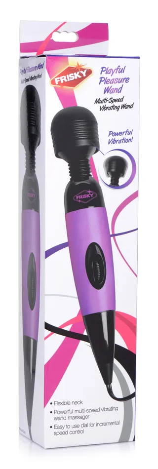 XR Brands Vibrators Playful Pleasure MultiSpeed Vibrating Wand Purple