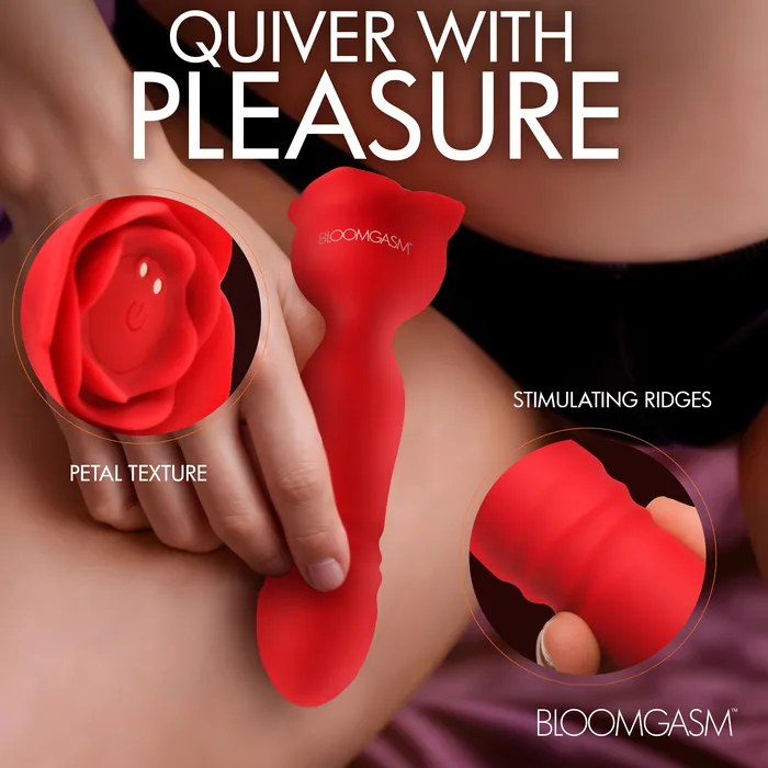 XR Brands Vibrators Rose Delight Silicone Thrusting Vibrator