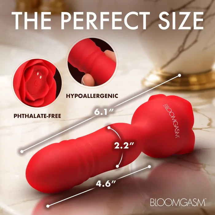 XR Brands Vibrators Rose Delight Silicone Thrusting Vibrator