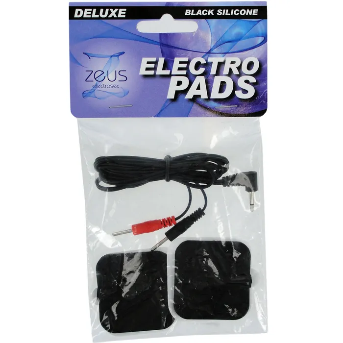 Zeus Deluxe Silicone Black Electro Pads XR Brands Anal